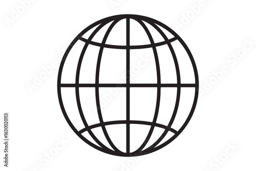 Simple illustration of a globe representing global connectivity and communication in a modern design. Generative AI