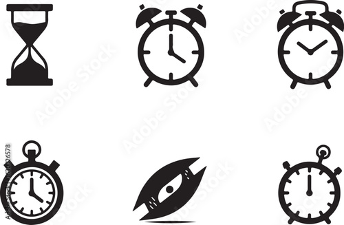 Time icons hourglass stopwatch alarm clock stopwatch sport stopwatch