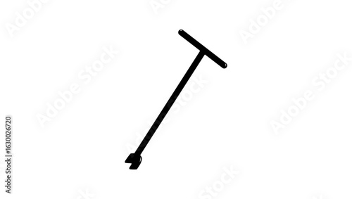 Water Meter Key Wrench,black isolated silhouette