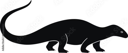 Vector art of silhouette of a lizard crawling slowly a simple vector illustration perfect for logos and icons related to nature and wildlife