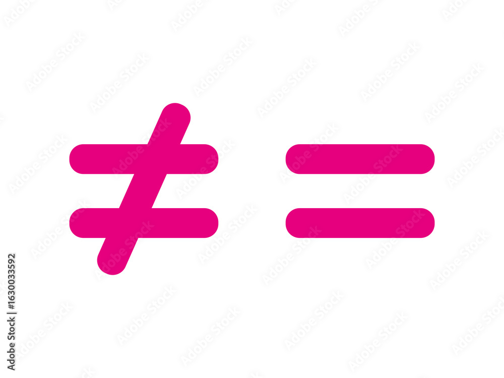 Fototapeta premium equal and unequal icon