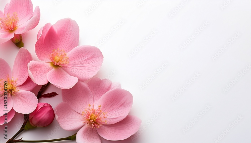 Fototapeta premium pink flowers on a white background