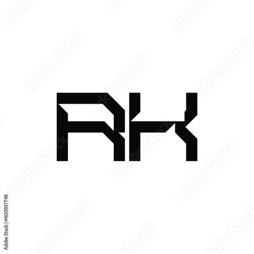 RK monogram logo design letter text name symbol monochrome logotype alphabet character simple logo