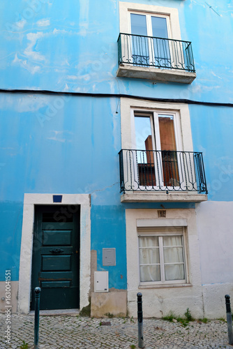 glimpses of houses in the historic center of Lisbon, Portugal