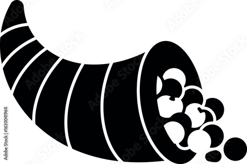 Cornucopia silhouette abundance harvest symbol