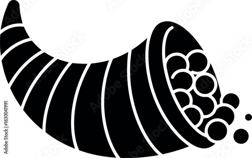 Cornucopia silhouette abundance harvest thanksgiving symbol