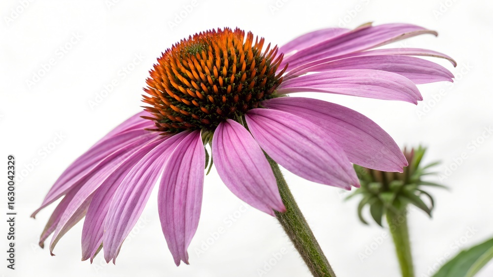 Obraz premium eastern purple coneflower echinacea purpurea blossom isolated on white background