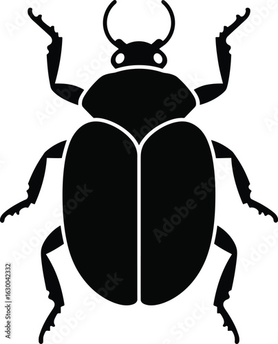 Vector art of silhouette of a beetle insect vector illustration perfect for entomology studies and nature related designs