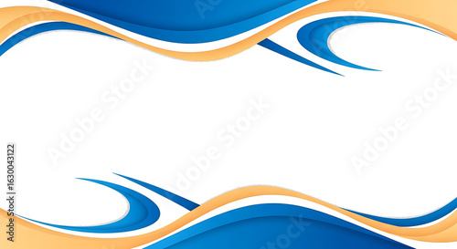 Dynamic Blue and Orange Waves Graphic Design for Creative Projects