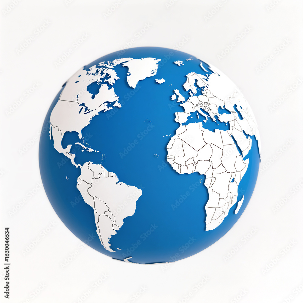 Naklejka premium Explore the beauty of Earth through a colorful globe representation