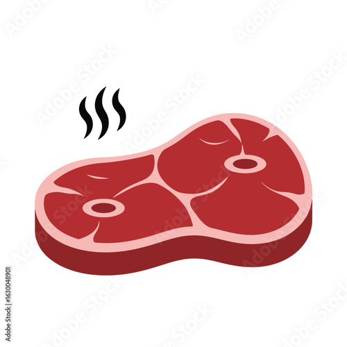 Illustration of a fresh raw steak isolated on white background, perfect for grilling, barbecue, or a delicious and proteinrich meal
