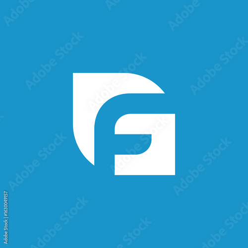 Monogram Negative Space Letter F or FG Logo Design Vector Template