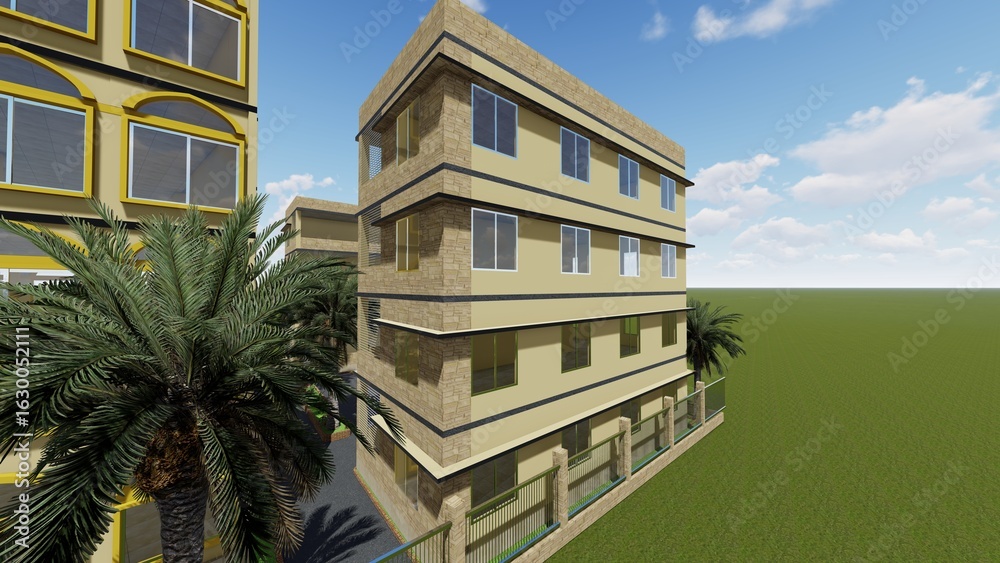 Obraz premium Modern Apartment Building Architectural Design