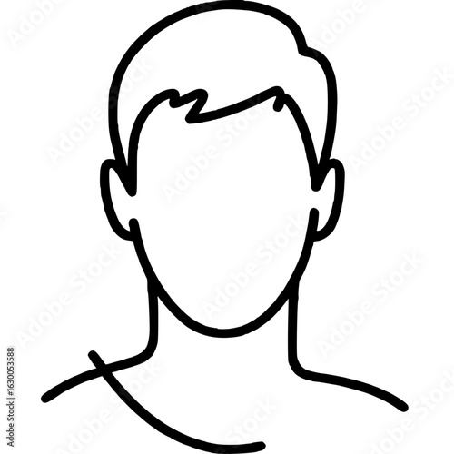 Abstract Portrait: An illustrative representation of a person, simplified to its essential features, evokes an air of anonymity and universality