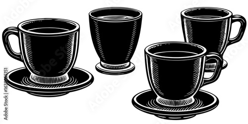set of cups illustration