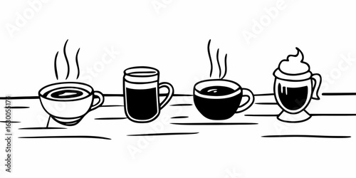 set of cups illustration