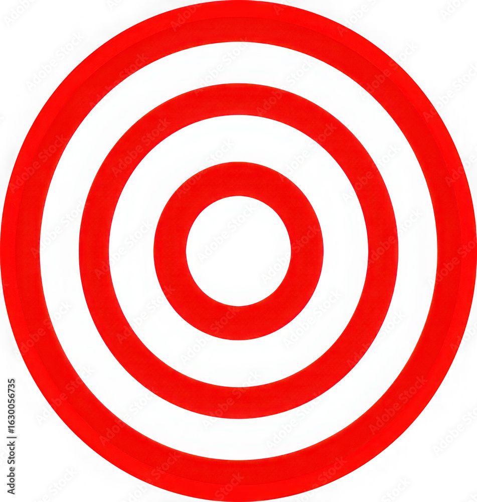 Concentric red and white circles forming a bullseye target symbol isolated on transparent background Concentric red and white circles forming a bullseye target symbol isolated on transparent background