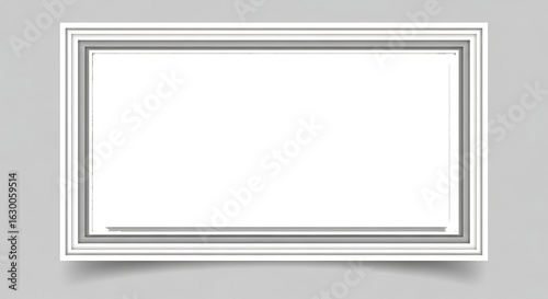Modern layered white rectangular picture frame with clean lines.