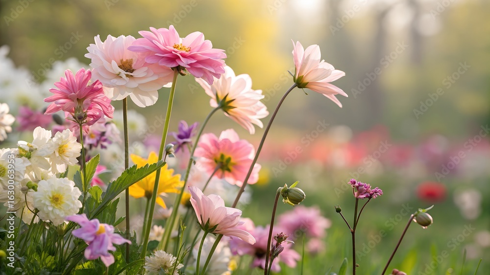 Obraz premium High Resolution image of beautiful colorful summer spring natural flower background