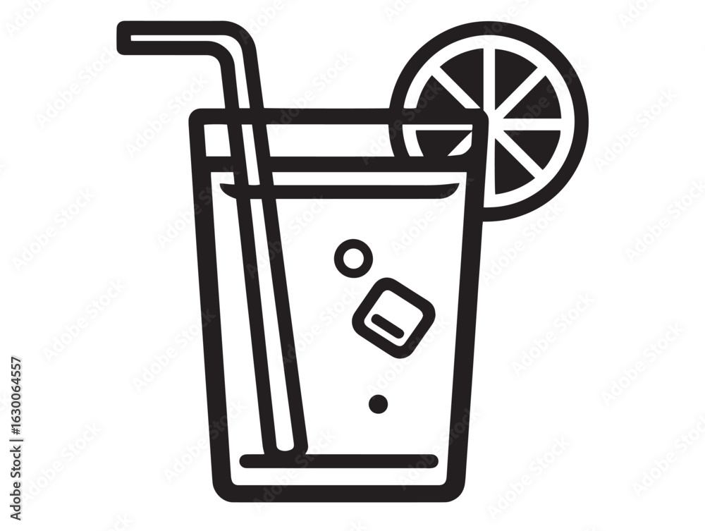 Elegant agua fresca beverage in outlined line design