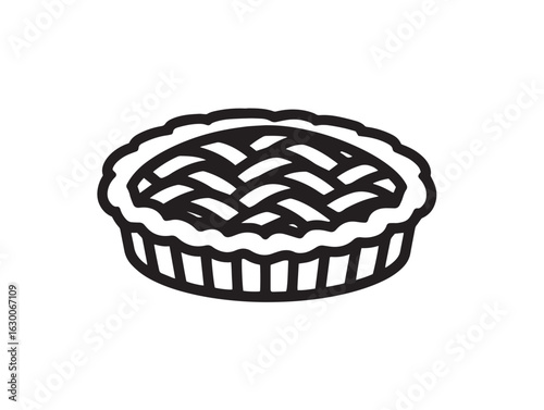Homemade apple pie with clean flat vector style