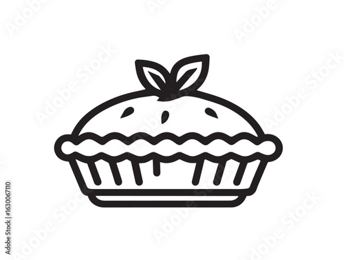Freshly baked apple pie icon in elegant vector format
