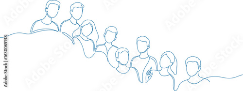 Dynamic Line Art of Diverse People Engaged in Active Lifestyle and Social Interaction

