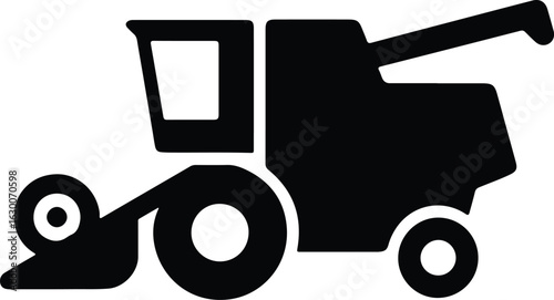 Silhouette combine harvester agricultural machine vector illustrator