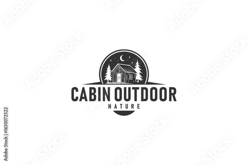 Vintage Cabin Outdoor Nature Logo Design – Monochrome Adventure Badge
This minimalist, vintage-style logo features a log cabin surrounded by pine trees, perfect for nature-related brands, camping gear
