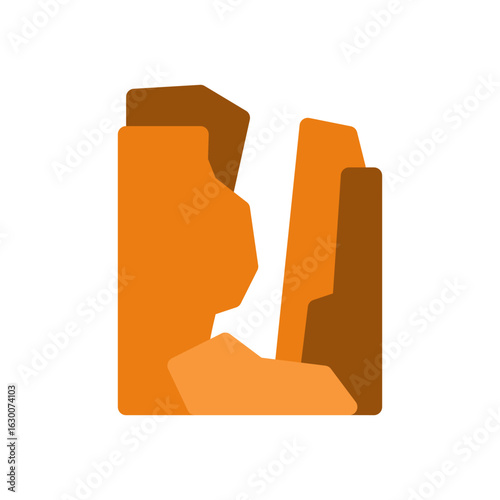 canyon simple flat icon illustration