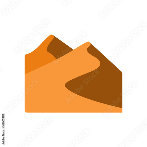 desert dunes simple flat icon illustration
