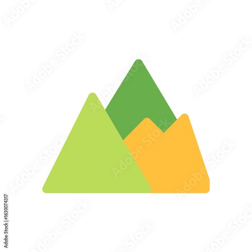 mountain range simple flat icon illustration