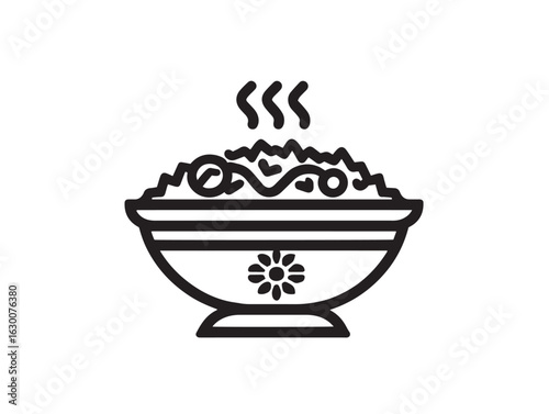 Authentic biryani dish icon in clean vector style