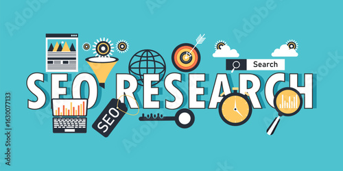 SEO research word concepts banner