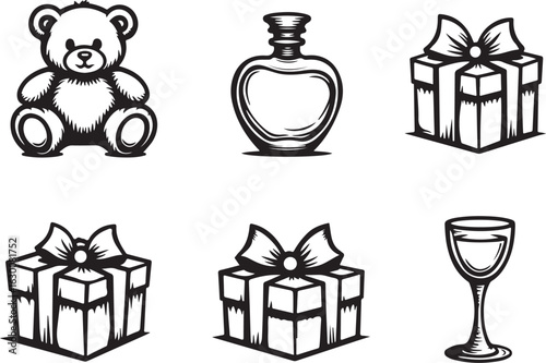 Holiday gift ideas in adorable line art for classic themes