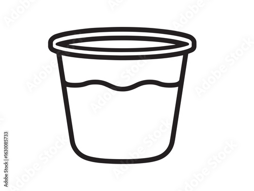 Buttermilk beverage icon in clean minimalist line design