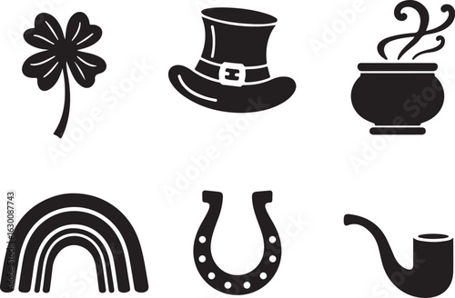 Lucky St. Patrick's Day icons for festive celebrations