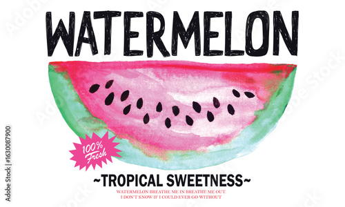 Fresh watermelon fruit print. Eat more fruit. Watermelon fruit club print design. Tropical sweetness artwork. Sweet watermelon t shirt artwork. Watercolor fruit painting.