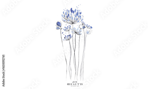 watercolor painting flower. Flower print design for t shirt. Good thins are going to be great vector design.