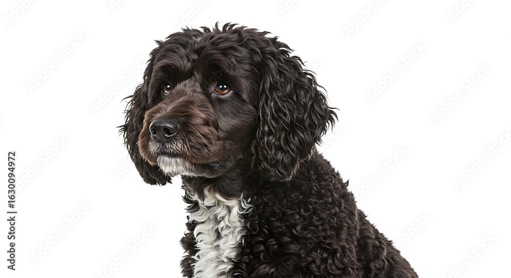 Majestic Portuguese Water Dog on white background Majestic Portuguese Water Dog on white background