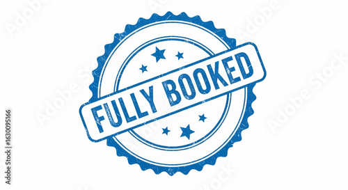 Fully booked grunge stamp vector, an isolated illustration