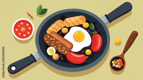 fried eggs and bacon