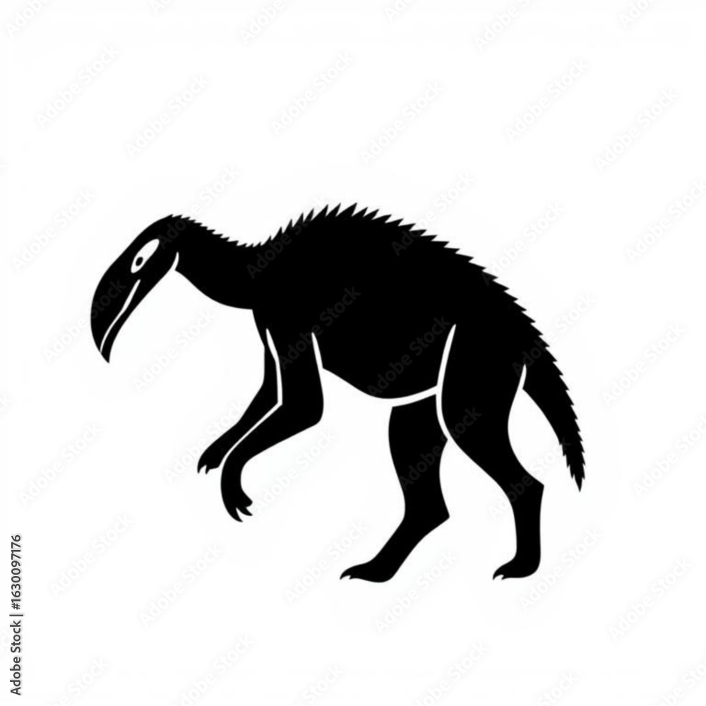 Fototapeta premium Megalania Black Animal Icon