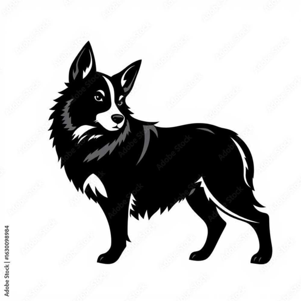 Fototapeta premium Mongrel Animal Black Icon