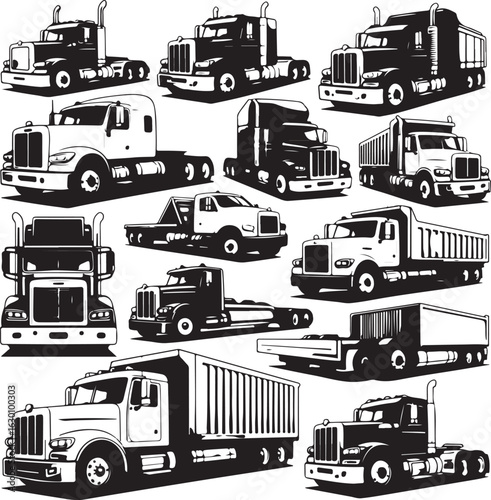 Semi-Trailer Truck Silhouette | Heavy Vehicle Vector

Big Rig Truck Silhouette | Freight Transport Clipart

18 Wheeler Silhouette | Logistics Truck Vector Art

Cargo Truck Silhouette | Commercial Tran