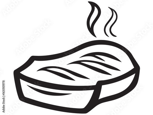 Grilled chimichurri steak icon in stylish vector design