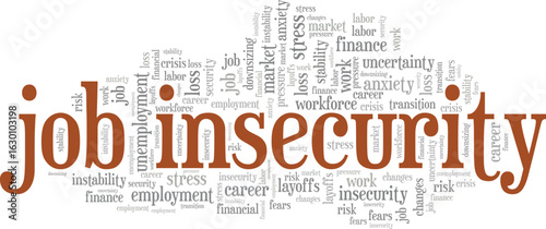 Job Insecurity word cloud conceptual design isolated on white background.