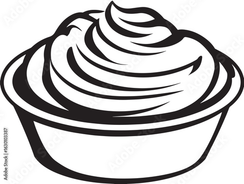 Sweet mousse dessert icon in elegant 2D vector style