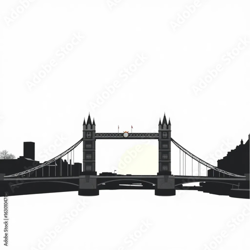 Tower Bridge silhouetted at sunset in London during the crisp autumn afternoon
