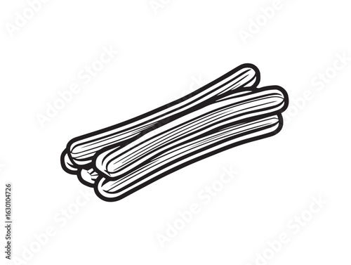Tasty churros icon in elegant flat line style